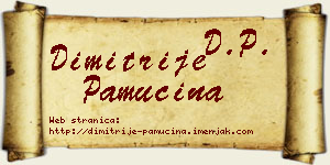 Dimitrije Pamučina vizit kartica